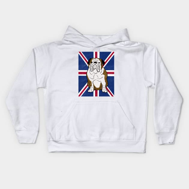 British Bulldog Union jack, Gift for english bulldog owner Kids Hoodie by FreckledBliss